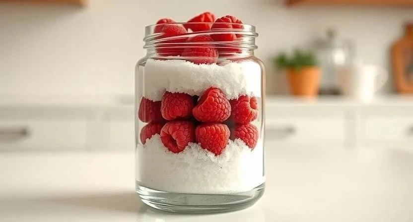 Заморозка малины с сахаром