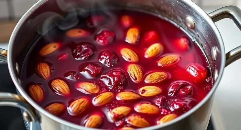 Варенье из вишни с миндалем