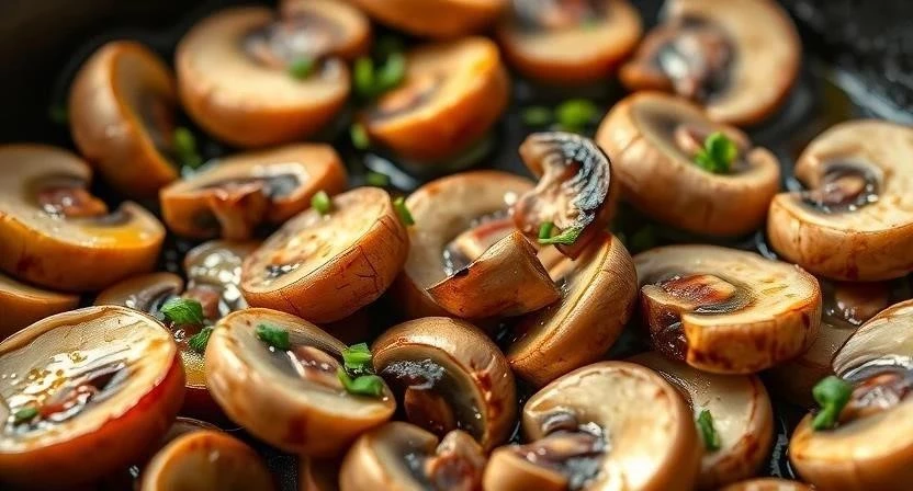 Закуска из грибов в масле с чесноком и зеленью