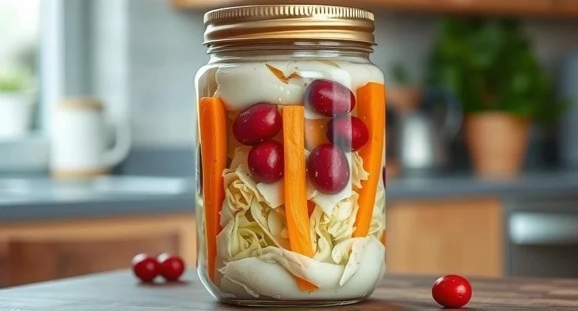 Капуста с морковью и клюквой на зиму