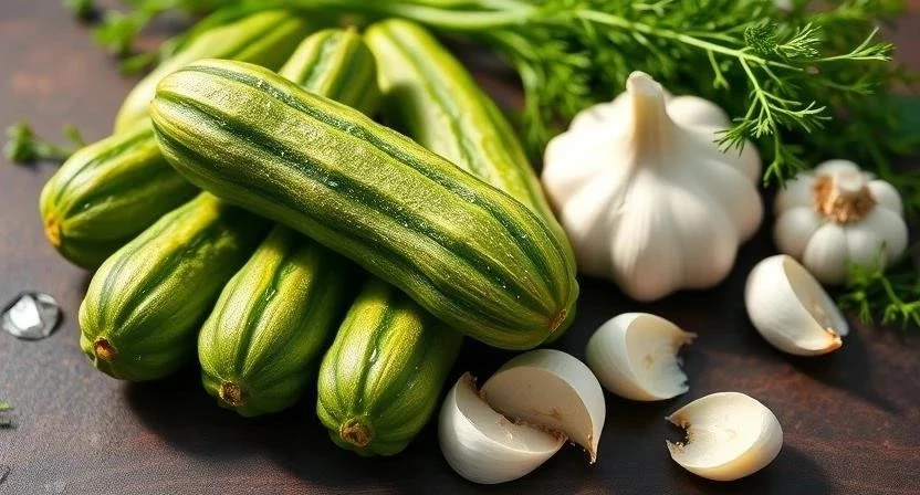 Огурцы с чесноком и укропом на зиму