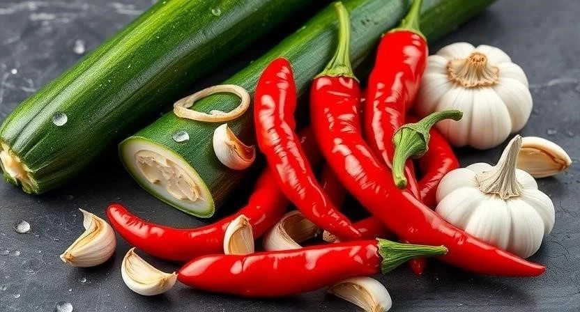 Острые кабачки с перцем чили