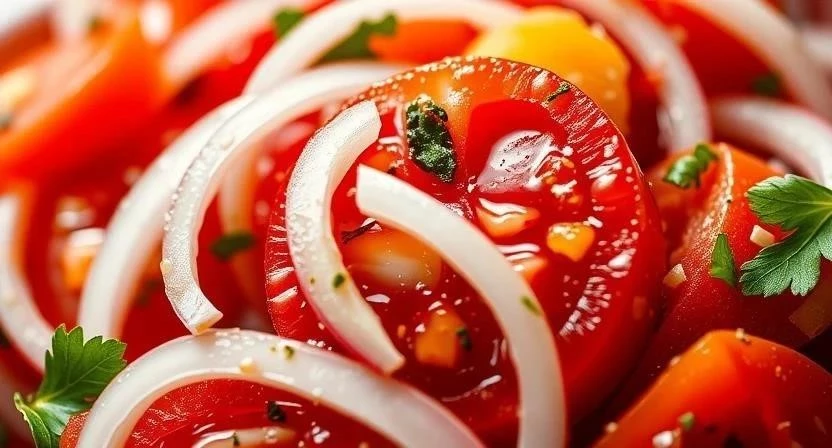Салат из помидоров и лука на зиму
