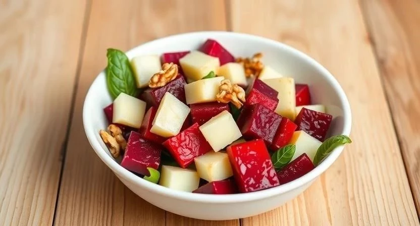 Салат со свеклой, яблоком и грецкими орехами