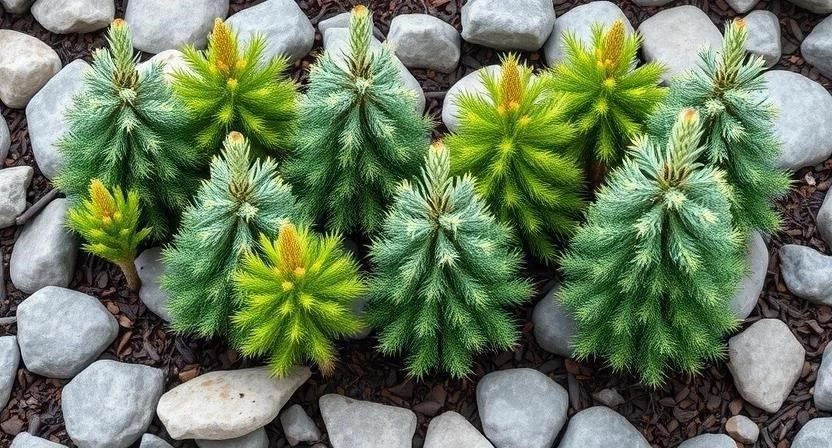 Создание композиций из карликовых елей и сосен